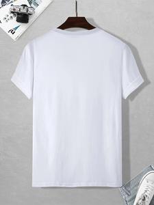 Transferts thermiques T-shirt pour homme de haute qualité 100% coton Coton biologique T-shirt Conception de marque personnalisée - Product Image 2