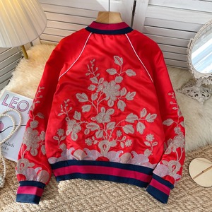 Nuevos hombres niños High Street Sukajan chaqueta de recuerdo nueve colas personalizado hecho en fábrica peonía bordado piloto bombardero Letterman - Product Image 3