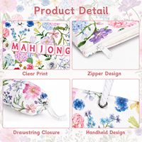 Tas Mahjong, Tas untuk Ubin Mahjong, Tas Mahjong untuk Ubin dan Rak, Tas Penyimpanan Rak Mahjong, Tas Jinjing, Aksesoris Bermotif Bunga