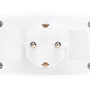 Adattatore a doppia presa frontale con interruttore bianco (Simon CL910401) - Product Image 2
