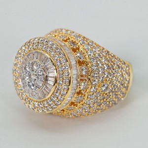 Elegante anillo de oro amarillo de 14 quilates, adornado con diamantes cultivados en laboratorio con claridad VVS, diseñado para mujeres, que radiante de belleza, es un clásico que transcurre el tiempo. - Product Image 2