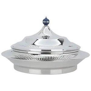 Mother of Pearl Silver Hot Pot MDF & Steel Base <b>With</b> <b>Lid</b> Food Warmer Hot Pots for Dining Table Food Server <b>Casserole</b> - Product Image 4