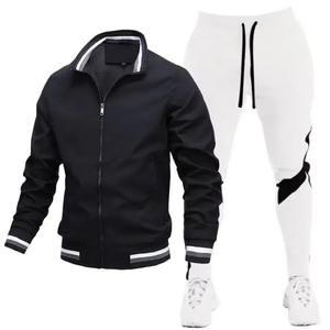 Chándal de dos piezas con logotipo personalizado de alta calidad para hombre, ropa deportiva para gimnasio, chándales de lana para correr para hombre - Product Image 4