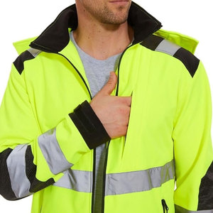 Vestes de sécurité coupe-vent pour hommes 100% coupe-vent en nylon événement extérieur respirant grande taille doublure en polyester vestes de sécurité - Product Image 3