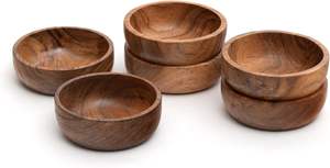 Cuenco de madera europeo, ensaladera redonda grande de madera de acacia, cuenco de madera de diseño moderno hecho a mano para decoración del hogar - Product Image 4