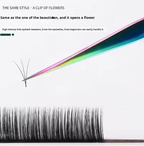 Pinces à cils professionnelles colorées en gros, pinces à cils courbées en acier inoxydable pour tester les extensions de cils - Product Image 3