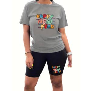 Ensemble T-shirt et short respirant à col rond, séchage rapide, longueur genou, couleur unie, pour femme, collection automne 2026, tailles personnalisées et grandes tailles pour adultes - Product Image 5