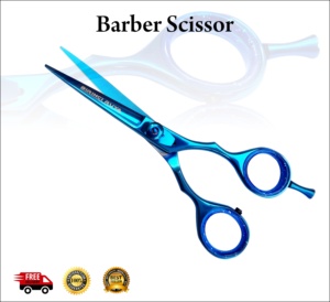 กรรไกรตัดผมตรงสำหรับมืออาชีพ ด้ามจับเซรามิกสแตนเลส สำหรับคนถนัดขวา 32 ฟัน ใบมีดปลายทู่คมกริบ สำหรับช่างตัดผม - Product Image 3