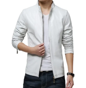 Vestes en cuir de qualité supérieure à col montant pour hommes, veste en cuir à fermeture éclair à col montant, toutes les couleurs et tailles, personnalisable - Product Image 4