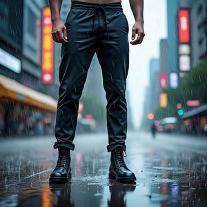 Pantalon coupe-vent Streetwear pour hommes pantalon de survêtement imperméable personnalisé pantalon coupe-vent en nylon spandex pour hommes pantalon de pluie - Product Image 3