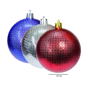 ชุดเครื่องประดับตกแต่งคริสต์มาสรูปทรงลูกบอลพลาสติกคุณภาพสูง ขนาด 10 ซม. 6 ชิ้น คละสี - Product Image 2