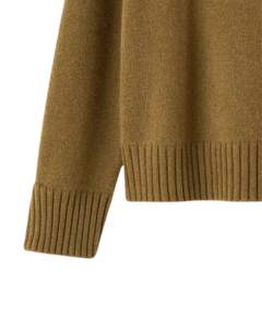 Suéter de Punto Personalizado para Hombre, Cuello Alto, Color Verde Oliva, Tejido Sólido, Cálido, Informal, para Invierno, OEM Personalizado - Product Image 6