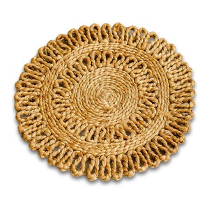 Mantel individual de yute trenzado a mano de 15 pulgadas listo para enviar con borde en bucle respetuoso con el medio ambiente resistente al calor al por mayor - Product Image 1