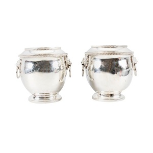 Seau en acier métallique décoratif, grand refroidisseur à vin et à champagne martelé, refroidisseur à vin en acier métallique avec poignée en cuir - Product Image 5