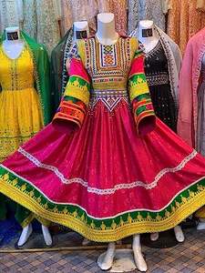 Ropa étnica afgana tradicional de Salwar Kameez de seda elegante afgana tradicional personalizada del fabricante para la venta 602 - Product Image 4