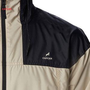 Veste coupe-vent en toile à capuche sur mesure, écologique, streetwear d'hiver avec logo sur le devant - Product Image 6