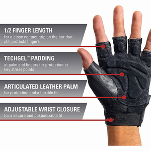 Gants d'entraînement d'haltérophilie de haute qualité, demi-doigt léger, conception de paume complète, gants de Fitness - Product Image 5