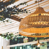 Abat-jour suspendus en bambou tressé acrylique de style moderne faits à la main, luminaires décoratifs pour plafond, villa, maison, économie d'énergie élevée