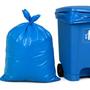 ถุงขยะพลาสติกสีฟ้า120ไมครอนขนาดใหญ่40*46ซม. ขนาด55-60แกลลอนผลิตในอินเดีย - Product Image 1