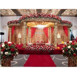 Decoración de Mandap para Bodas de Estilo Dorado de Sri Lanka, Mandapam Dorado para Bodas del Sur de la India, Decoración de Kalyana Mandapam para Bodas Indias, Reino Unido - Product Image 1