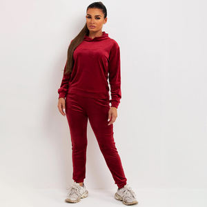 Ensemble deux pièces pour femme 100 % coton, très extensible, longueur intégrale, col en V, hiver, style hip-hop, polaire, athlétique, réversible, écologique, respirant - Product Image 6