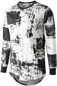 Nouveauté Vêtements décontractés de qualité supérieure Design rugueux Ourlet incurvé T-shirts en coton biologique à manches courtes avec logo imprimé en silicone pour hommes - Product Image 3