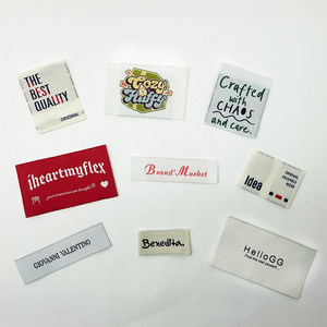 Étiquettes de vêtements en damassé tissé à la machine, logo de marque célèbre personnalisé, vente en gros sans MOQ - Product Image 6