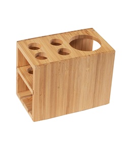 Porte-brosse à dents en bambou 100% durable Organisation de salle de bain élégante facile à nettoyer - Product Image 1