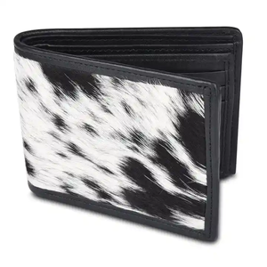Poils de peau de vache de haute qualité sur imprimé animal cartable portefeuille en cuir véritable concepteur unisexe portefeuille en gros vente chaude - Product Image 5