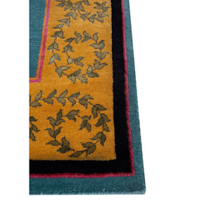 Tapis en laine et soie noué à la main Majnun Blue pour usage domestique, tapis rectangulaire original pour salon et couloir, modèle Puzzle SNS-7040 (CS-01) - Product Image 4