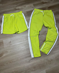 Pantalones y pantalones cortos deportivos de pana de gran tamaño personalizados para hombre, pantalón informal de chándal de nailon con serigrafía, estilo cortavientos - Product Image 1