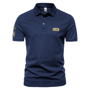 High Quality Men's Short Sleeve <b>Polo</b> Shirt Black and <b>White</b> Contrast Breathable Fabric with Custom Design and Logo Embroidery - Product Image 5
