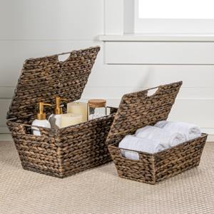 Decorative <b>water</b> hyacinth storage box set woven <b>container</b> boxes home organization <b>containers</b> - Product Image 1