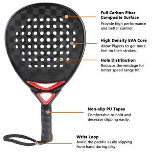 Raqueta de Pádel Profesional de Fibra de Carbono con Núcleo de EVA |   Raqueta de Pádel con Forma de Lágrima y Diamantes |   Pala de Pádel con Logotipo Personalizado OEM - Product Image 2