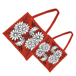 Bolsas de algodón de moda de alta calidad con asa de cordón acolchado patrón personalizado hecho India Bengala Occidental regalos de compras a un precio económico - Product Image 5