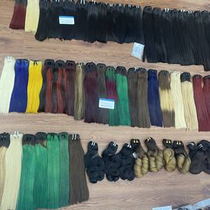 Trame à la machine vietnamienne à double tirage Extensions de cheveux de toutes les couleurs Cheveux bruts Big Stock Os Straight 6-32 pouces Qhair - Product Image 3