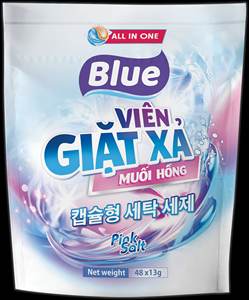 Detergente para ropa azul y rosa, tabletas líquidas, 48 cápsulas * bolsa de 13G, uso de sal para ropa - Product Image 4