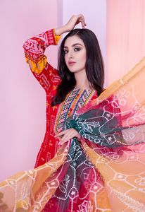 Salwar kameez – costume de créateur indien, robe chemise longue, col brodé, imprimé, collection Kurti - Product Image 3