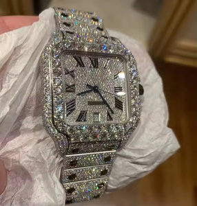 Nuevo Reloj de Pulsera Analógico de Acero Inoxidable Cuadrado de Lujo para Hombre, con Diamante Cultivado en Laboratorio Original, Mecanismo Miyota, Estilo Hip-Hop. - Product Image 2