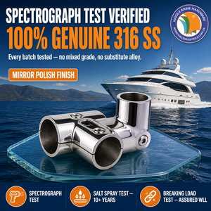Charnière fendue en acier inoxydable 316 pour usage maritime, joint en T à 90 degrés pour diamètre extérieur Accessoire de main courante pour <span class=keywords><strong>bateau</strong></span> et yacht, tube de 25 mm (1 pouce) - Product Image 3