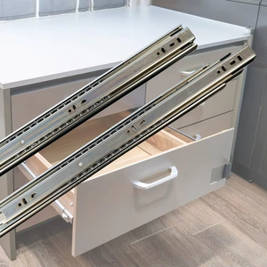 Correderas de Cajón de Acero Laminado en Frío de Alta Calidad, con Rodamientos de Bolas, Montaje Lateral, Extensión Completa GT48, para Cocina Industrial, Carga de 45 kg - Product Image 1