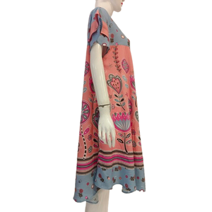 Chryanta Vestido de rayón de la mejor calidad en capas-Manga corta Cómodo Cintura elástica Suave y térmico para uso diario para el verano - Product Image 3