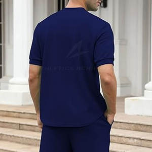 ชุดกีฬาสำหรับผู้ชายกางเกงขาสั้นและเสื้อเชิ้ตลำลองสวมใส่สบายสำหรับออกกำลังกายในฤดูร้อนโลโก้ออกแบบได้ตามต้องการ - Product Image 6