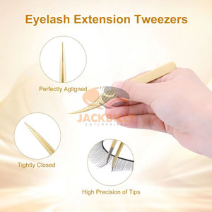 Jackbilly Enterprises-Pince à épiler en acier inoxydable avec embout en fibre de précision, extensions de cils professionnelles, noir, épaisseur 0.07mm, D - Product Image 6