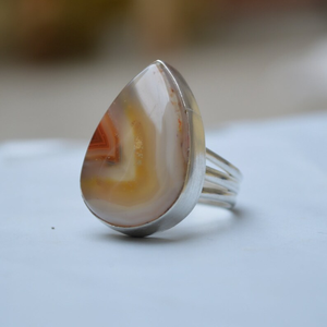 Anillo de declaración de ágata de encaje loco de Plata de Ley 925, joyería de piedras preciosas naturales de alta calidad, regalo de boda bohemio de estilo clásico - Product Image 5