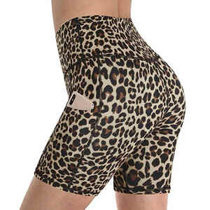 Short de gymnastique en coton taille haute pour femme élégant respirant personnalisé Leggings imprimés par sublimation léger avec logo porter - Product Image 4