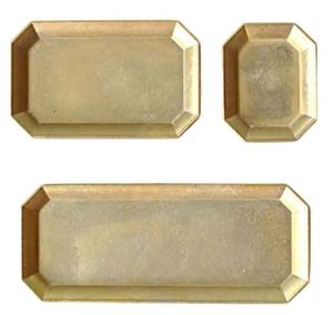 Plateau de service en métal fini double ton pour plats de service décoratifs assiette solide à motifs - Product Image 2