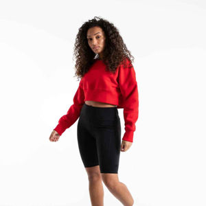 Sweat-shirt en coton éponge français pour femme, sweat-shirt en molleton d'hiver longue longueur avec logo personnalisé et broderie de style décontracté - Product Image 1