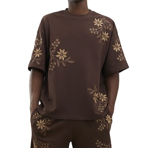 Quick Dry Floral Design Printed T-Shirt New Design <b>Down</b> Shoulder Plus Size Fashionable Customizable 100% Cotton Jersey Trendy - Product Image 4