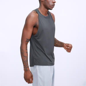 Débardeur d'entraînement sans manches personnalisé vierge pour hommes avec impression de chute musculaire et emmanchure - Product Image 6